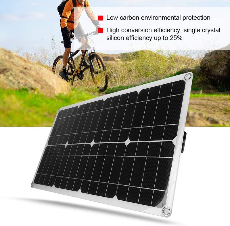 cheekyglo Solar Panel Flexible Monocrystalline Solar Panel Kit, 25w Dual 5V Car Battery Charger Controller Solar Panel Charging Device for Power Stations Outdoor Camping - Image 2