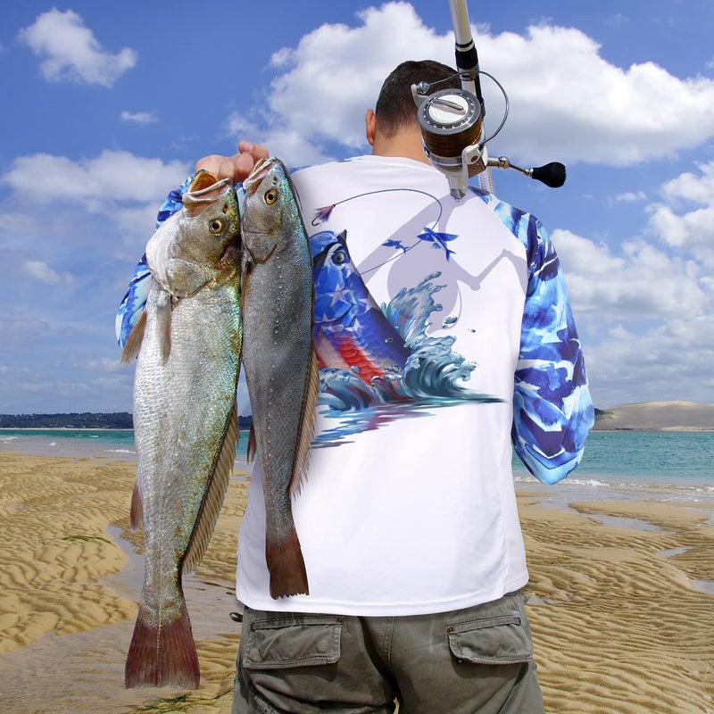 Palmyth Fishing Shirt for Men Long Sleeve Sun Protection UV UPF 50+ T-Shirts with Pocket (Leaping Tarpon, XX-Large) - Image 4