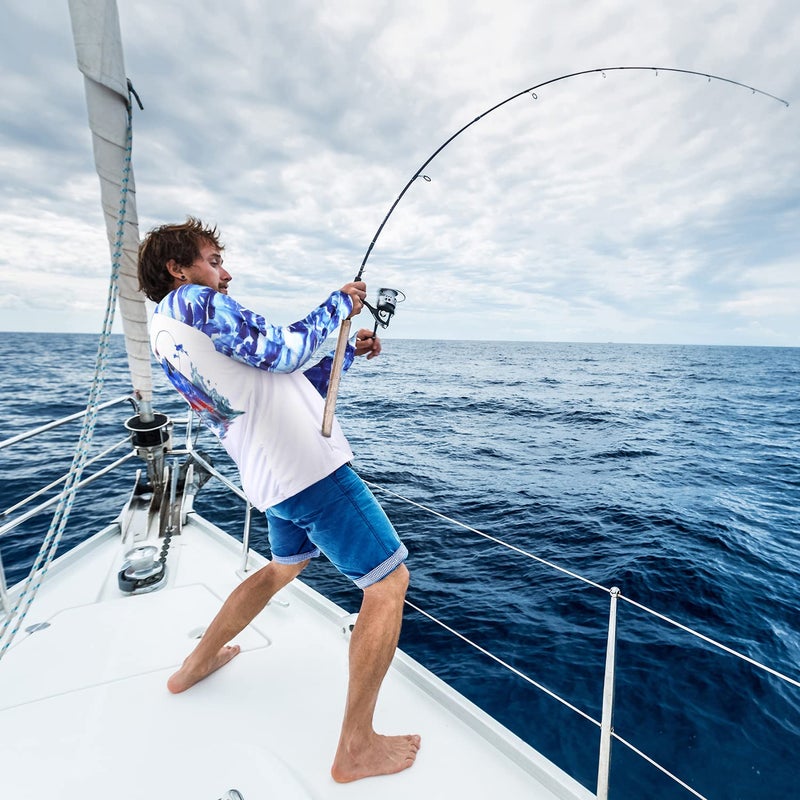 Palmyth Fishing Shirt for Men Long Sleeve Sun Protection UV UPF 50+ T-Shirts with Pocket (Leaping Tarpon, XX-Large) - Image 5