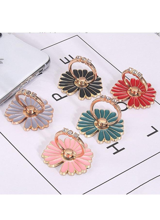 Bee Sister - 2-Pieces Creative Flower Metal Mobile Phone Ring Desktop Folding Mobile Phone Holder Ring - Image 1