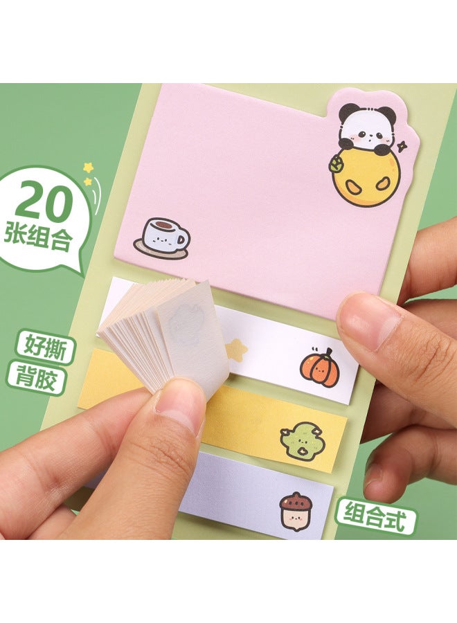 HELPS Cartoon Panda Combination Index Stickers Creative Students Cute High-value Sticky Notes Message Notes Can Be Pasted N Times - Image 2