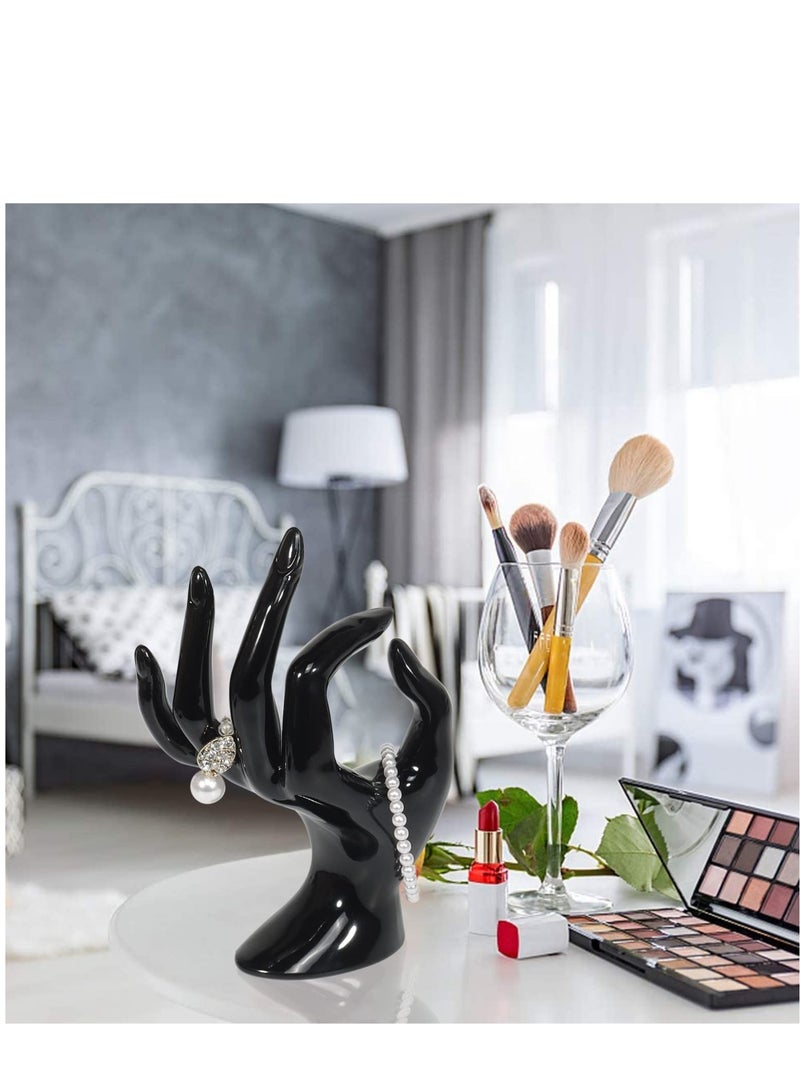 SYOSI Hand Form Jewelry Display Holder OK Shape Hand Jewelry Stand Support Holder for Bracelet Ring Watch Key Home OrganizationBlack - Image 4