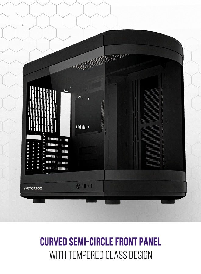 Vidrio Curved Tempered Glass ATX/M-ATX/Mini-ITX Gaming PC Case, 6 ARGB PWM Fans Pre-Installed, Type-C USB Port, 360mm Radiator Support, Excellent Airflow - Image 3