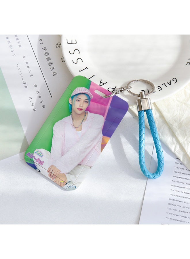 NIBEMINENT 1 - Piece STRAYKIDS Kpop Photo Card Holder Pendant Key Chain ID Badge Holder ID Card Holder Photo Card Protector for School ID Office ID Access Card for Women Girls
