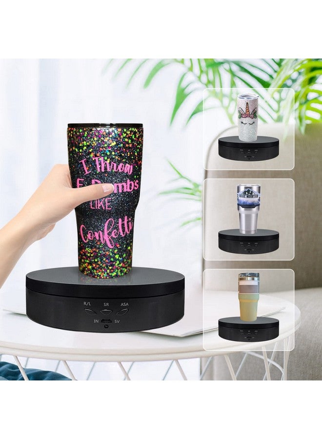 ZLMONDEE Remote Control Rotating Display Stand, 5.74inch/22Lbs Load Turner Cup Platform, 360 Rotating Turntable, Tumbler Making Supplies Spinner for Epoxy Glitter Tumbler,Photography - Image 3