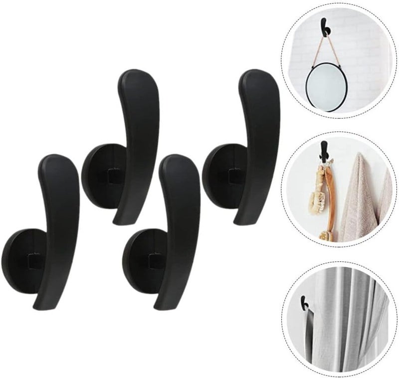 VOSAREA 4pcs Metal Curtain Tiebacks Wall Mounted Holdbacks for Drapes Curtain Hooks Simple Design for Any Home for Daylight Management - Image 2