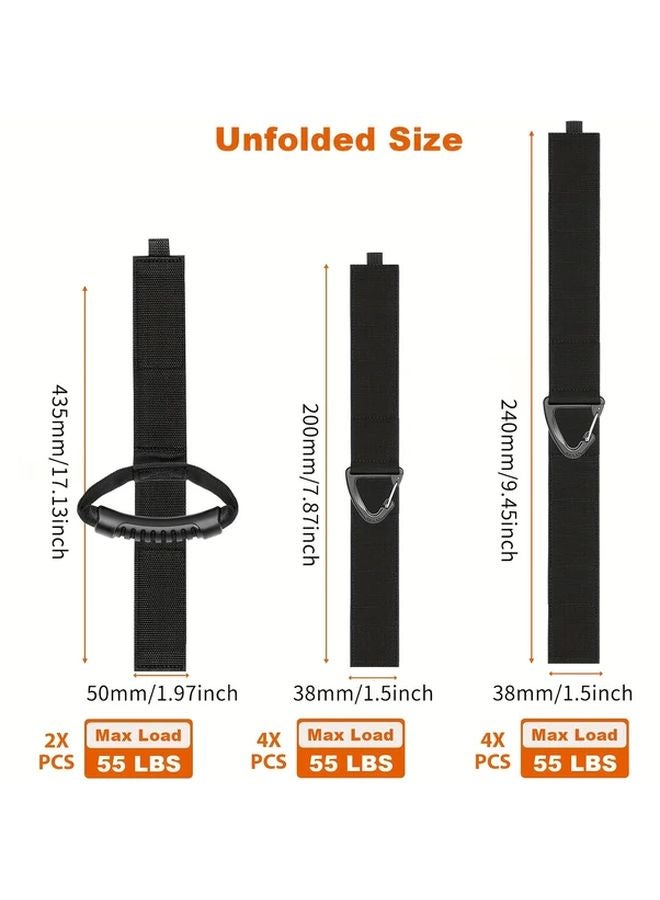 10pcs Heavy Duty Black Storage Straps Adjustable Buckles Durable Organizer - Image 5