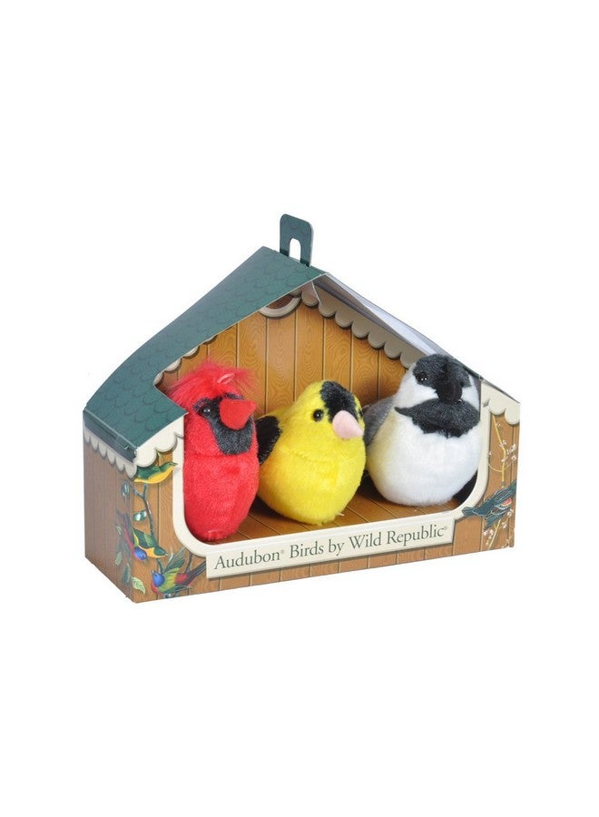 Wild Republic Audubon Birds Collection With Authentic Bird Sounds, Northern Cardinal, American Goldfinch, Chickadee, Bird Toys For Kids And Birders 3 Count (Pack Of 1) - Image 1