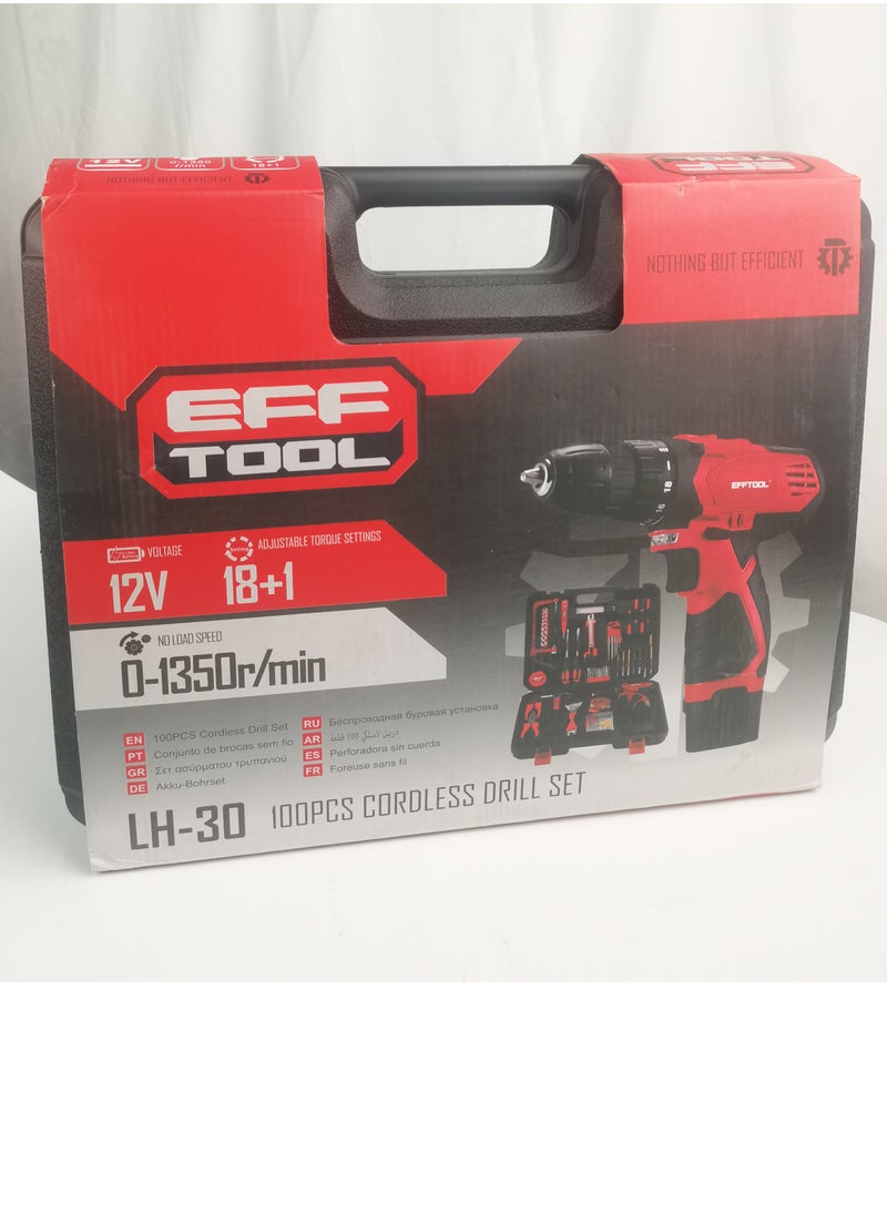 EFFTOOL 100Pcs Professional Tool Set with Tool Box, Portably Handyman Tool Kit for Home Essentials Include: Hammer, Screwdrivers, Wrenches, Pliers, Screwdrivers, Driver Bits, Pliers, Tape Measure  - Image 3