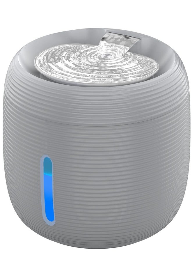 نافورة مياه للقطط من سيبايز بسعة 3.5 لتر/118 أونصة، نافورة مياه أوتوماتيكية هادئة للحيوانات الأليفة للقطط، نافورة شرب داخلية للقطط، موزع وعاء مياه للكلاب مع ضوء LED ونافذة لمستوى الماء (FS77، رمادي) - Image 1