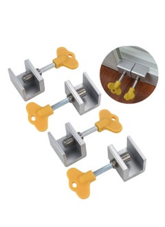 XiuWoo 4 Pcs Adjustable Sliding Window Door Frame Security Locks with Key  - Image 1