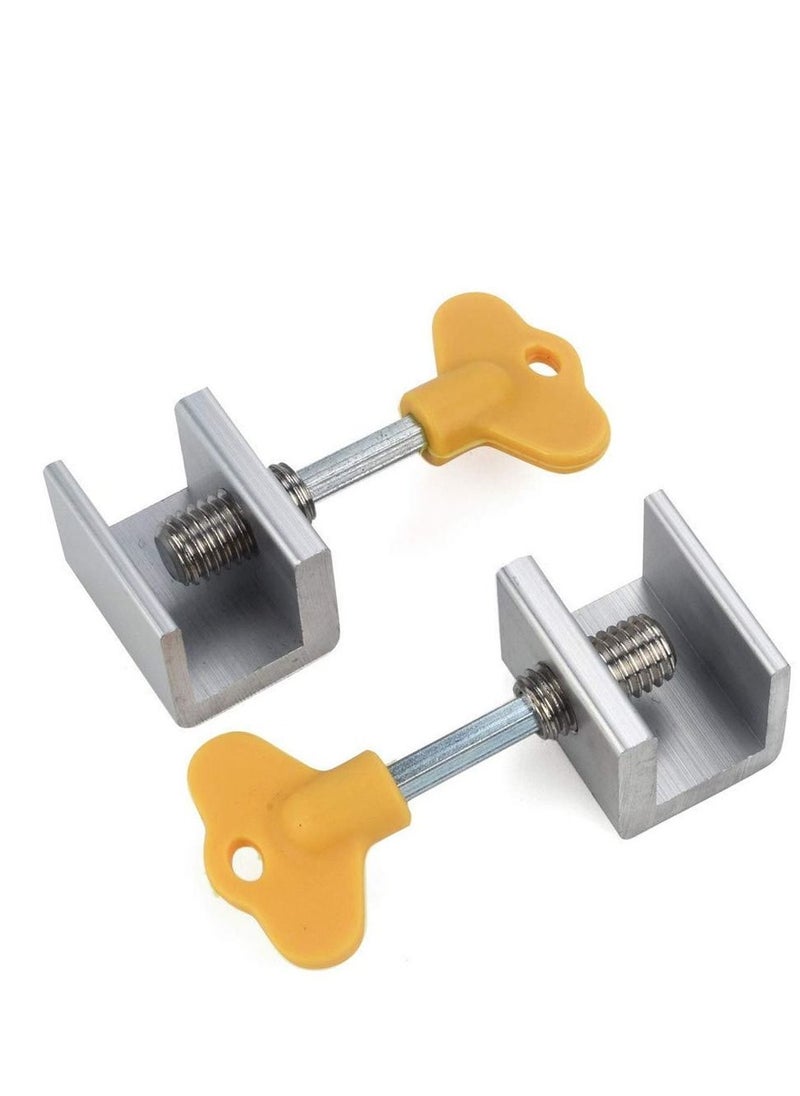 XiuWoo - 4 Pcs Adjustable Sliding Window Door Frame Security Locks with Key - Image 1