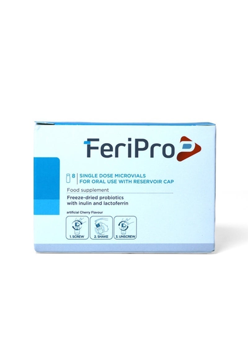 PharmaLine FeriPro - combination of probiotics, prebiotics, lactoferrin - ultimate gut health Support and immunity - 8 single dose microvials - Image 5