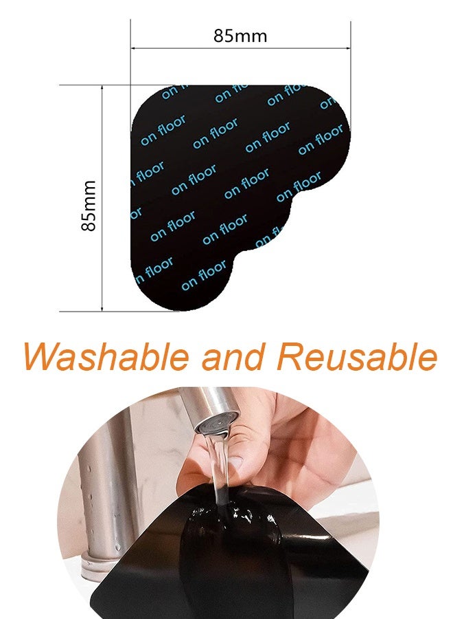 Farahom 24 Pcs Rug Pad Gripper, Non-Slip Rug Tape for Hardwood Floors and Tiles, Reusable Washable Carpet Tape for Area Rugs, Double-Sided Adhesive Rug Stickers Keep Corners Flat, Black - Image 4