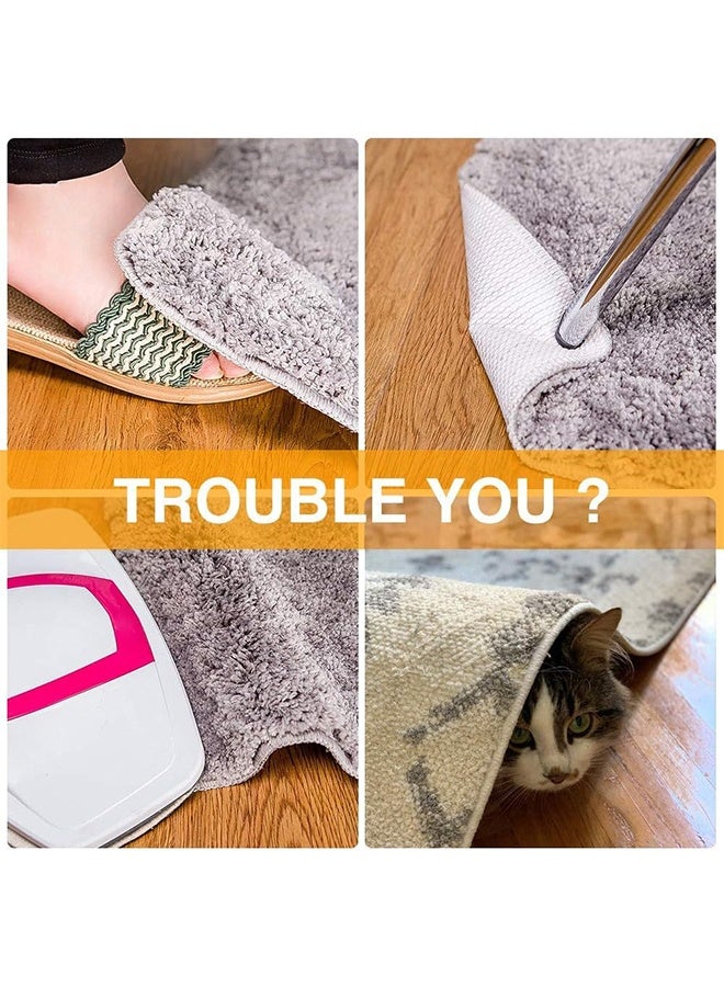 Farahom 24 Pcs Rug Pad Gripper, Non-Slip Rug Tape for Hardwood Floors and Tiles, Reusable Washable Carpet Tape for Area Rugs, Double-Sided Adhesive Rug Stickers Keep Corners Flat, Black - Image 2