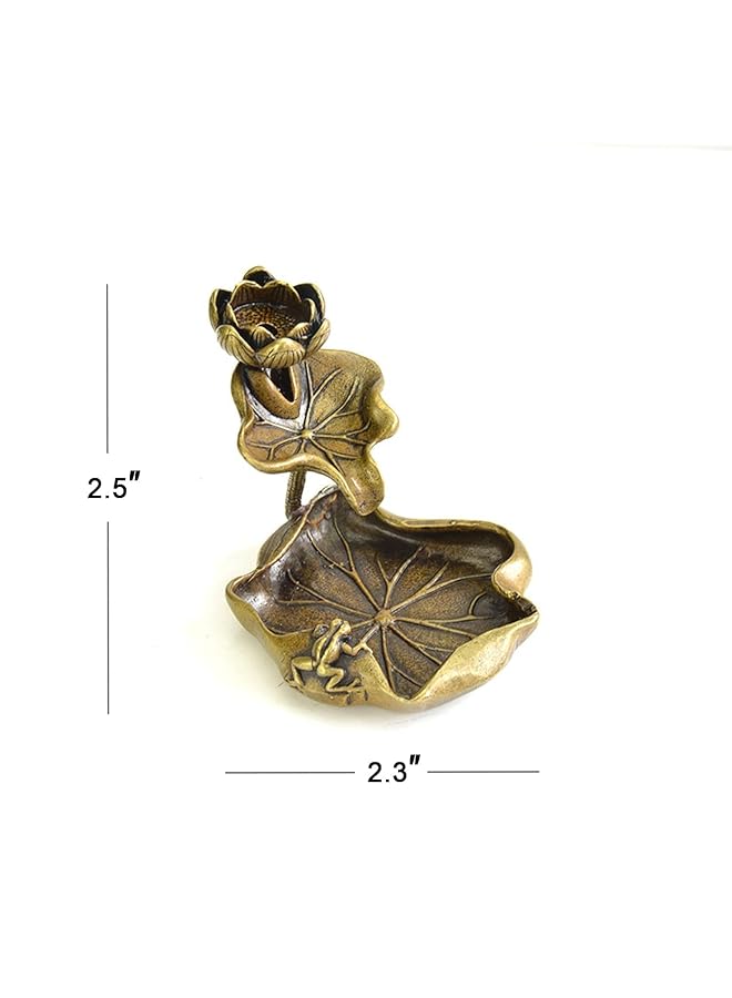 erorex Lotus Backflow Incense Holder Incense Burner Incense Stick Holder Incense Holder Vintage Brass Lotus Ideal For Aromatherapy Meditation Yoga Aromatherapy Ornament Home Office Decor  - Image 4