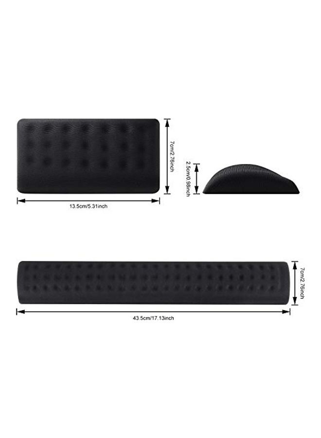 2-Piece Keyboard And Mouse Wrist Rest Pad Set Black - Image 3