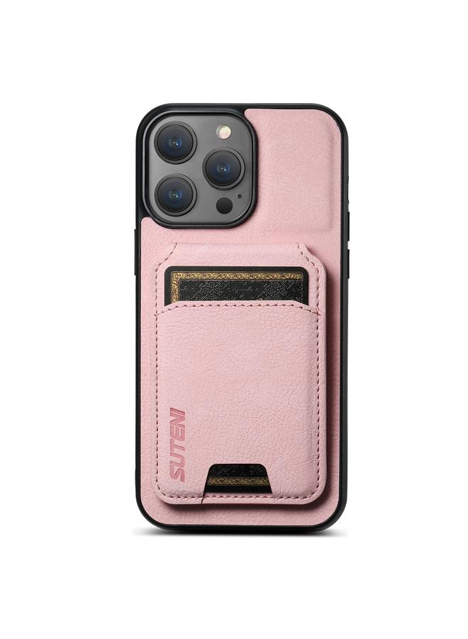 Suteni Case For iPhone 15 Pro H02 Litchi Leather Card Wallet Stand Back Phone Case - Image 1