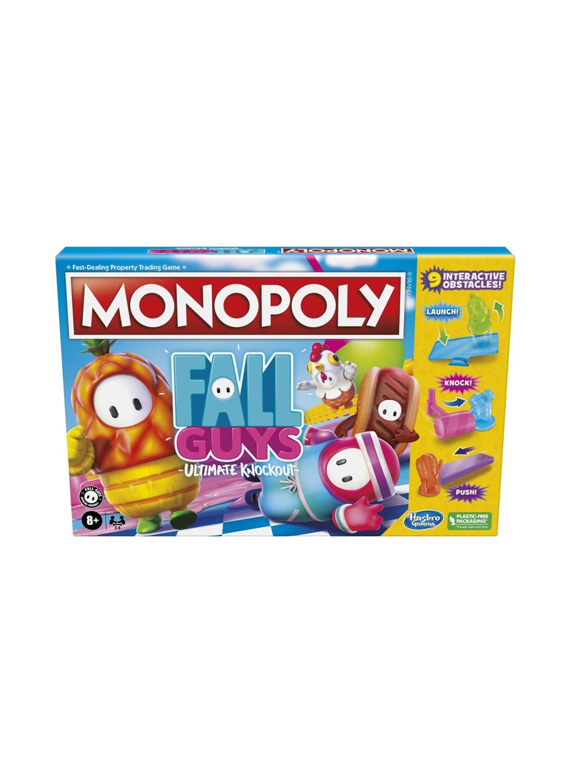Hasbro Games - MONOPOLY Fall Guys Ultimate Knockout Edition Board Game for Players Ages 8 and Up, Dodge Interactive Obstacles, Includes Knockout Die - Image 1