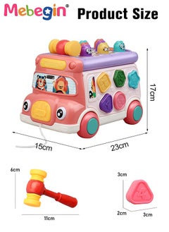 MEBEGIN Pounding Toys For Toddlers Educational Toy Pull Along Bus Gopher Toy for Boys Girls Birthday Gift  - Image 3