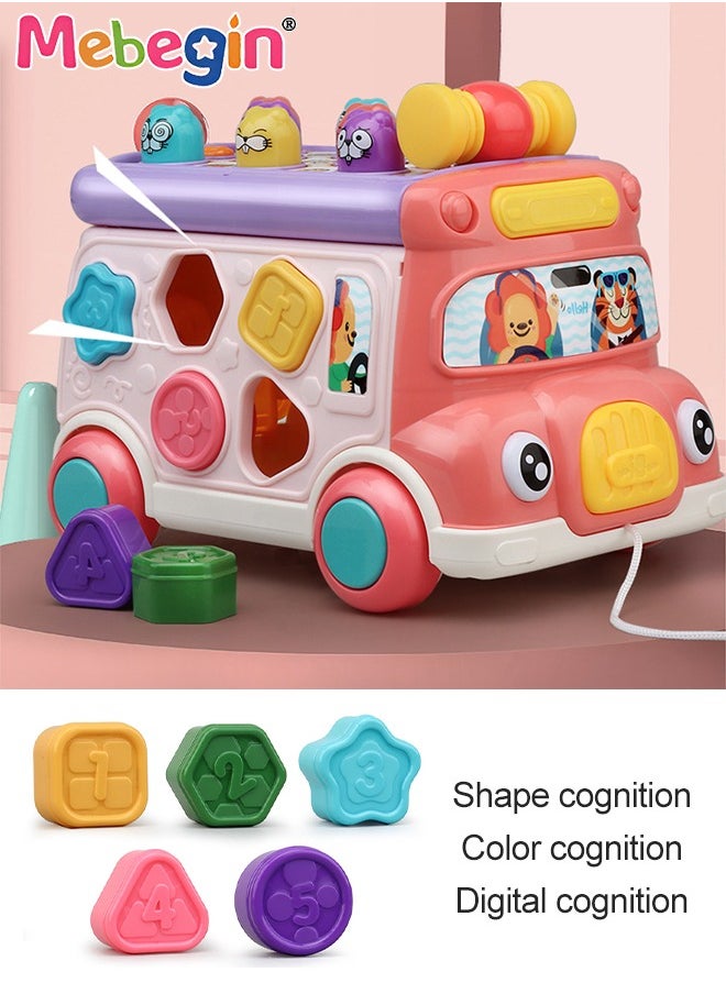 MEBEGIN - Pounding Toys For Toddlers Educational Toy Pull Along Bus Gopher Toy for Boys Girls Birthday Gift - Image 1