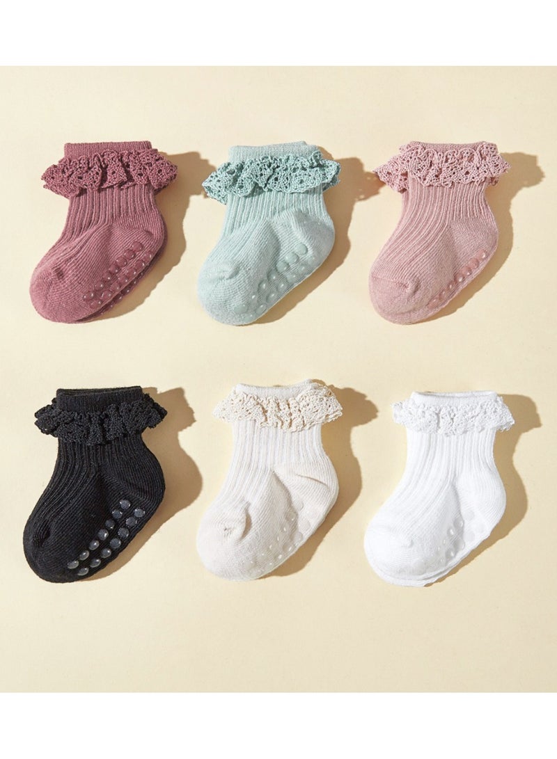 Children's Floor Socks Baby Non-Slip Socks 6 Pairs  - Image 1