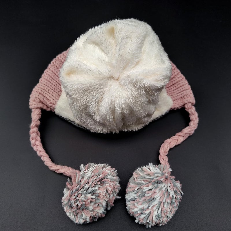 HUAMULAN Women Winter Sherpa Beanie Hats Knit Ear Flaps Peruvian Cover Ears Warm Fleece Lined Ski Snow Hat 3 Pompom - Image 2