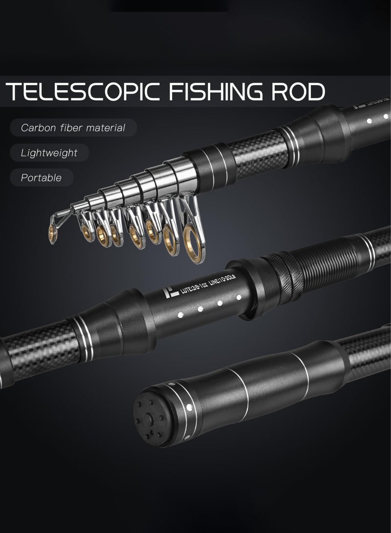 Arabest Fishing Rod and Reel Combo - Telescopic Fishing Pole with Spinning Reel, 3M, Medium Heavy Power, 10-20lb Line, Ambidextrous, Includes Rod, Reel, Line, Lures, Carry Bag & Accessories - Image 5