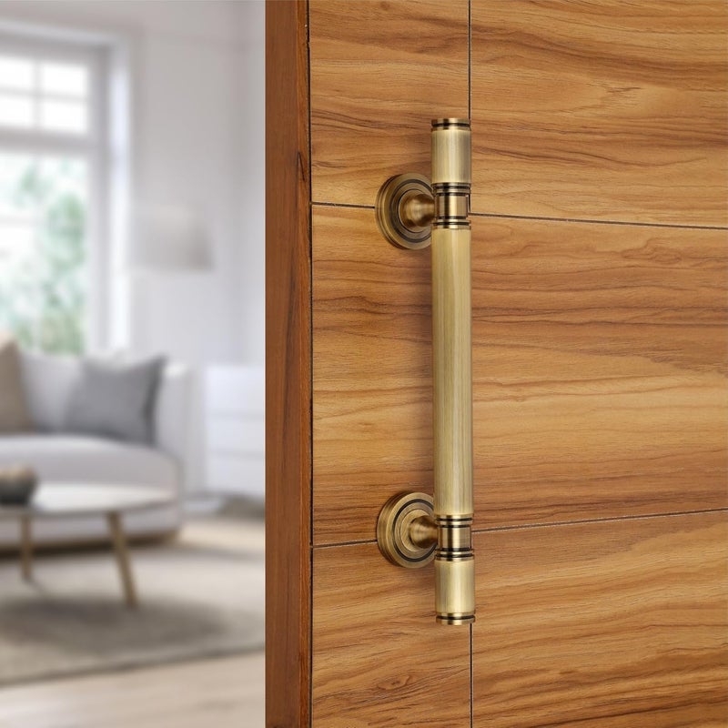 LAPO LAPO 12 Inch Full Brass Main Door Handle Door Handles for Main Door Pull Handles for All The Doors of House Office HotelsPack of 1 Antique Finish 3 Years Warranty S 02  - Image 1