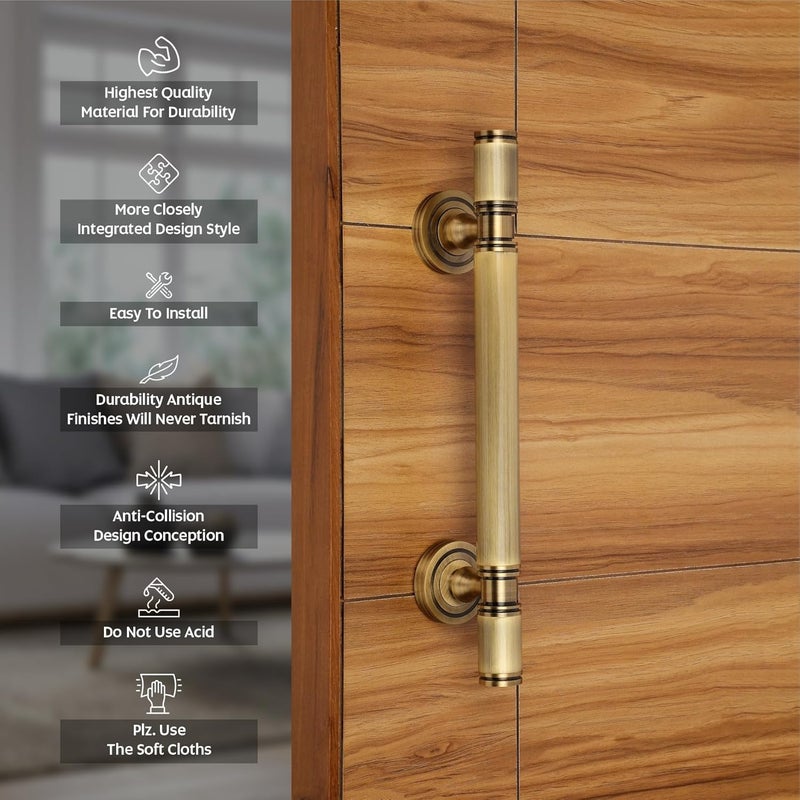 LAPO LAPO 12 Inch Full Brass Main Door Handle Door Handles for Main Door Pull Handles for All The Doors of House Office HotelsPack of 1 Antique Finish 3 Years Warranty S 02  - Image 3