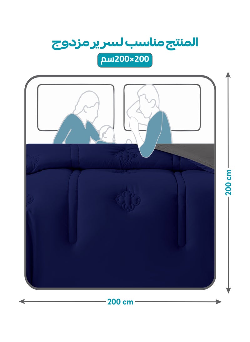 دوناتيلا طقم لحاف سرير قطني بوجهين، مناسب لجميع المواسم، 6 قطع مقاس كينغ، طقم لحاف مطبوع للسرير المزدوج، مع حشوة بديلة فائقة النعومة - Image 3