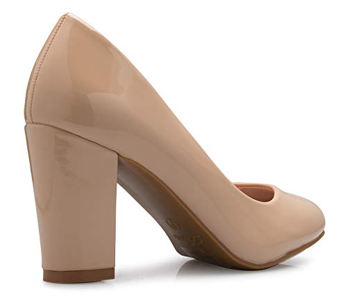 Olivia K Women's Classic Round-Toe Platform Pumps High Block Heel - Adorable, Comfortable - Image 3