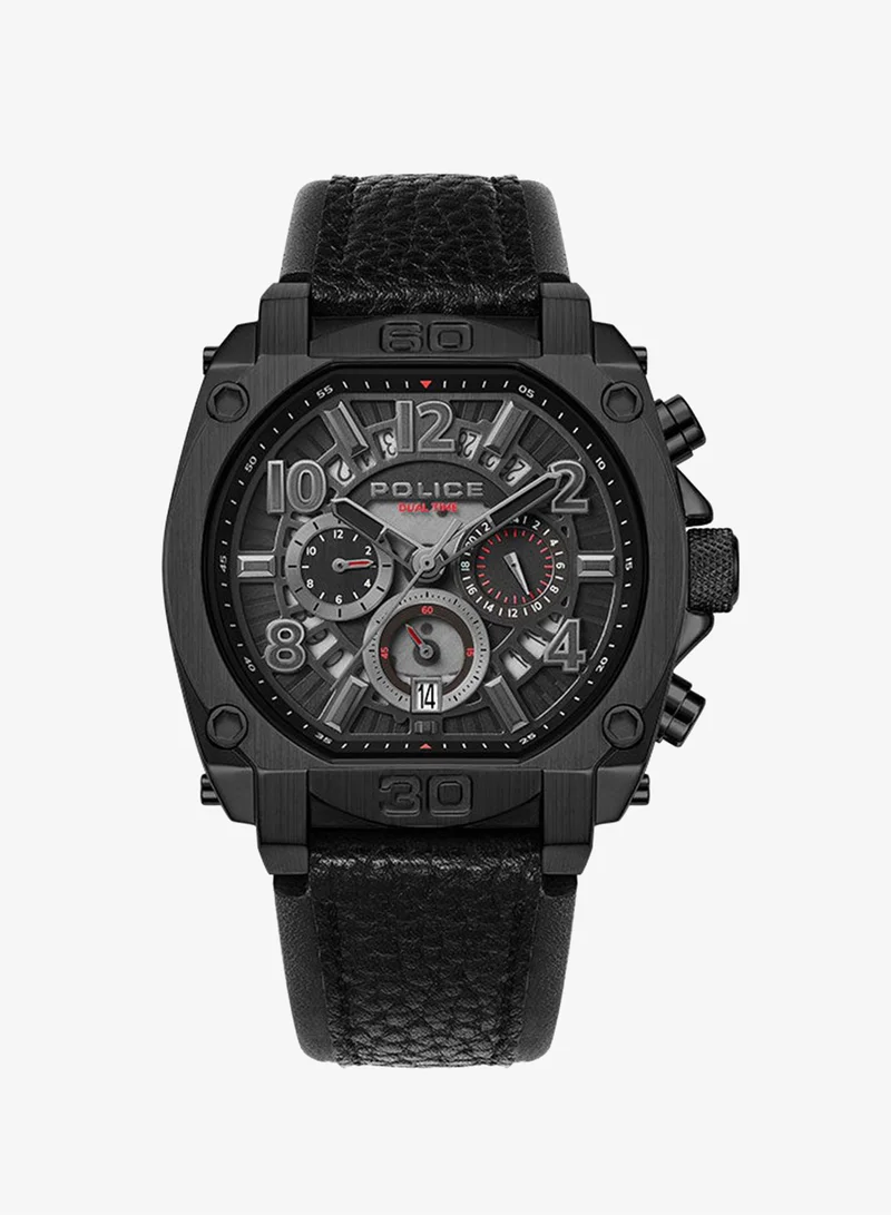 Police Men Chronograph Round Shape Leather Wrist Watch PEWJF0021903 - 45 Mm