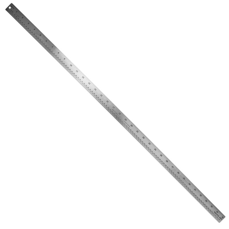 Pacific Arc Stainless Steel Ruler with Inch and Pica Measurements 36 Inches Rubber Backed - Image 2