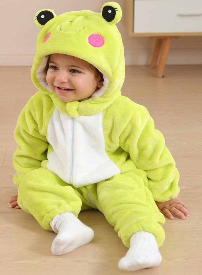 DarkCom Unisex Baby Animal Onesie Toddler Hooded Romper Halloween Cosplay Frog Costumes Kids'Christmas Gifts 3-6 Months Green - Image 3