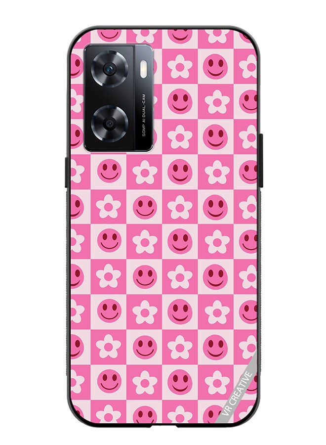 VR CREATIVE Protective Case Cover For OnePlus Nord N20 SE Checkerbord And Flower Design Multicolour - Image 1