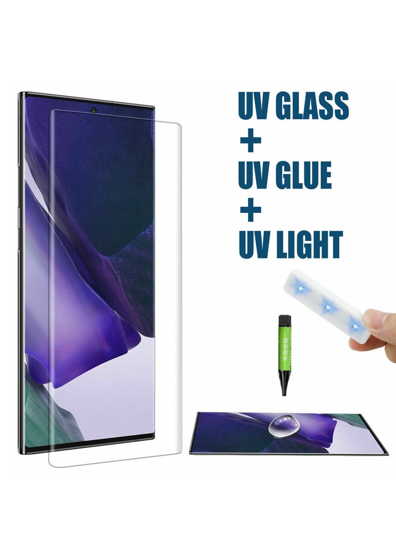 CATANES واقي شاشة سامسونج جالكسي نوت 20 من الأشعة فوق البنفسجية، زجاج مقوى 6D، لاصق نانو سائل 9H، تغطية كاملة، شفاف - Image 1