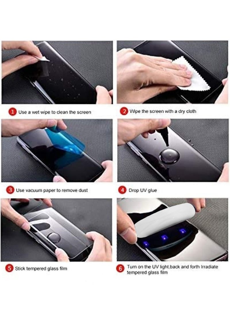 CATANES واقي شاشة سامسونج جالكسي نوت 20 من الأشعة فوق البنفسجية، زجاج مقوى 6D، لاصق نانو سائل 9H، تغطية كاملة، شفاف - Image 3