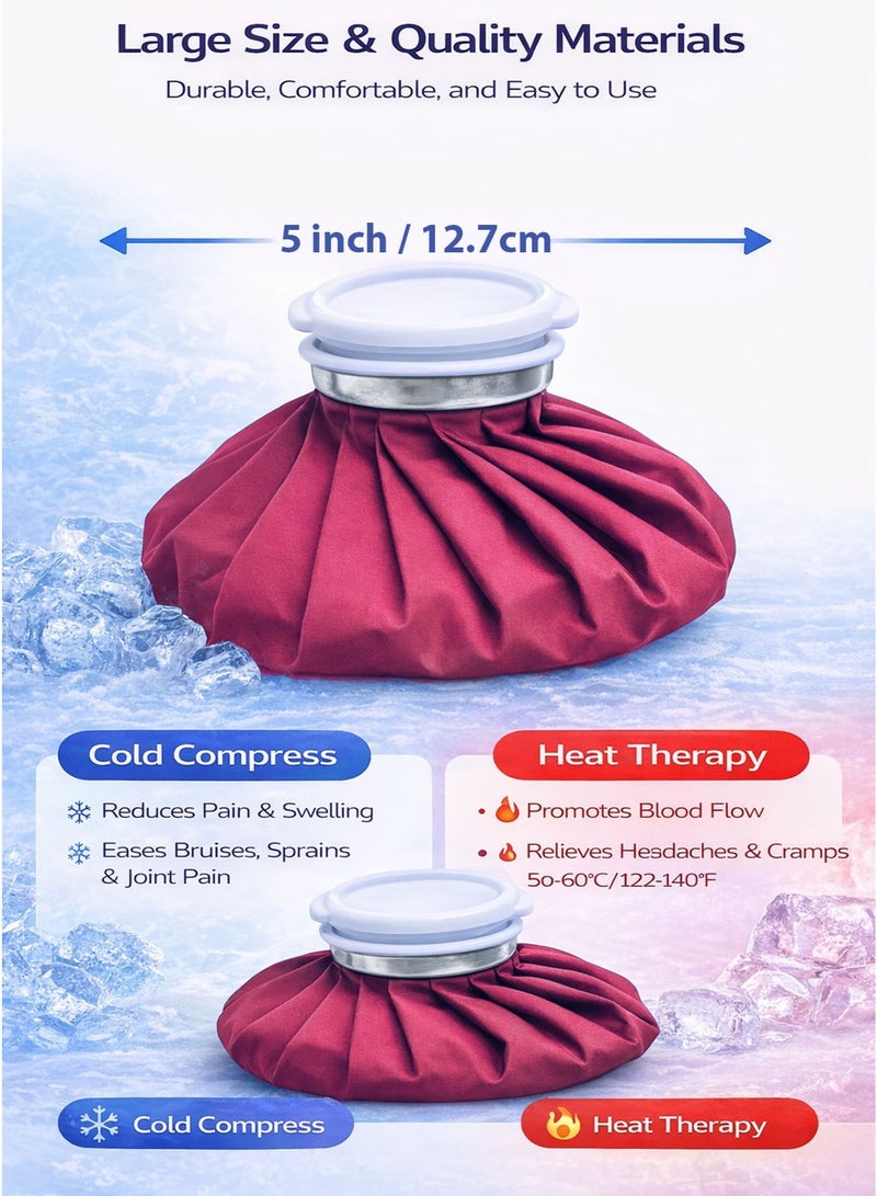 Spectrum Therapy Ice Bag Reusable 5 Inch 12.7 cm Hot and Cold Compress Pack for Pain Relief Cold Therapy Heat Therapy Ice Pack Bag for Bruises Swelling Sprains Soreness Joint Pain Muscle Aches Cramps Inflammation Post Workout Recovery Headache Migraine Fever First Aid Sports Injury Knee Elbow Ankle Back Wide Mouth Easy Fill Leak Resistant Screw Cap Cotton Dacron Fabric Portable Home Travel Physiotherapy Rehab - Image 5