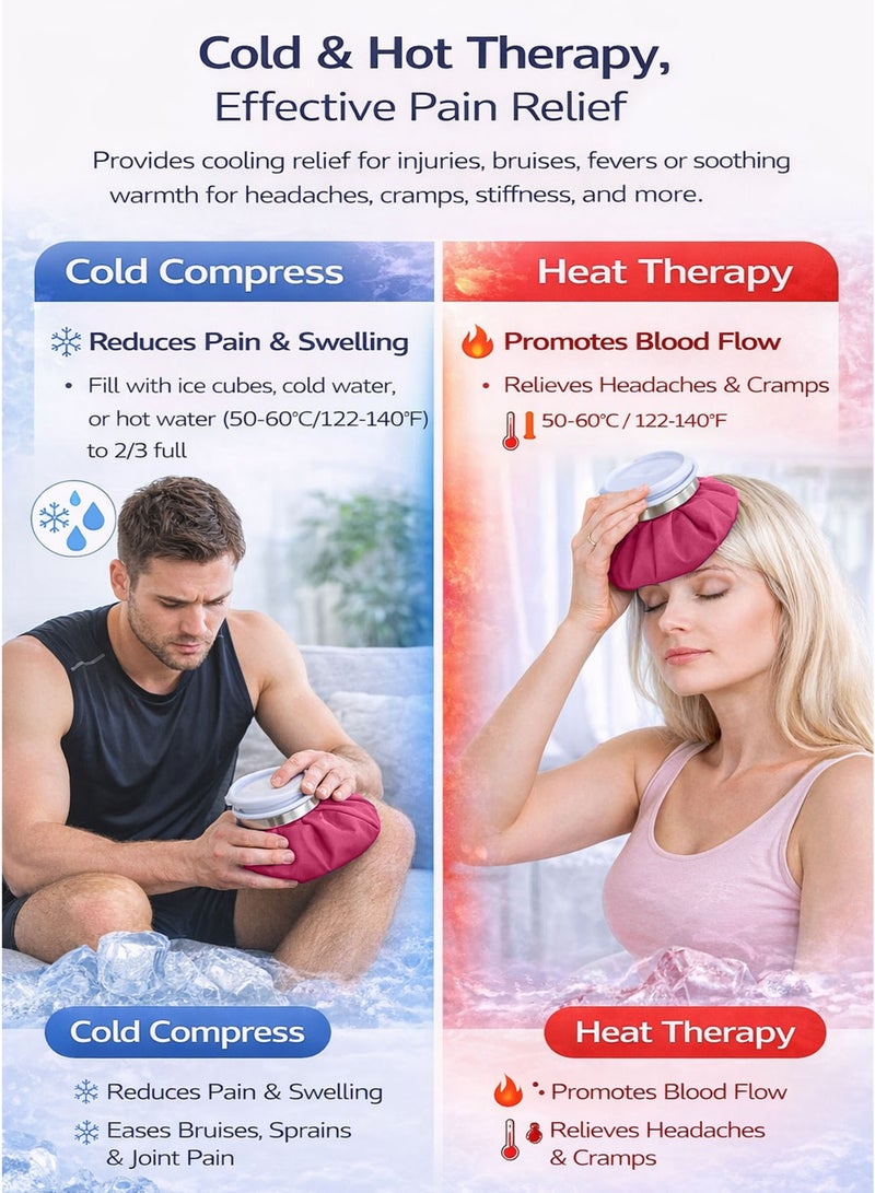 Spectrum Therapy Ice Bag Reusable 5 Inch 12.7 cm Hot and Cold Compress Pack for Pain Relief Cold Therapy Heat Therapy Ice Pack Bag for Bruises Swelling Sprains Soreness Joint Pain Muscle Aches Cramps Inflammation Post Workout Recovery Headache Migraine Fever First Aid Sports Injury Knee Elbow Ankle Back Wide Mouth Easy Fill Leak Resistant Screw Cap Cotton Dacron Fabric Portable Home Travel Physiotherapy Rehab - Image 4