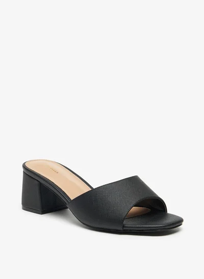 فلورا بيلا من شو إكسبرس Textured Slip-On Sandals with Block Heels