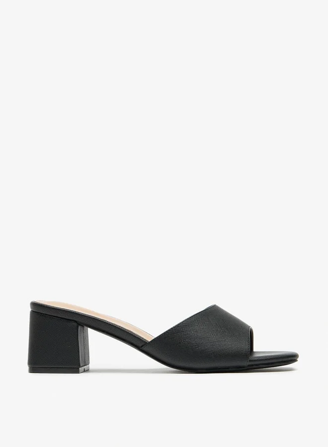 فلورا بيلا من شو إكسبرس Textured Slip-On Sandals with Block Heels