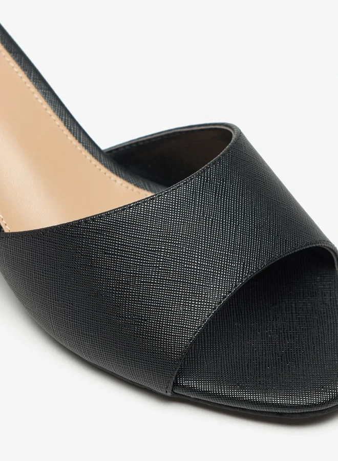 فلورا بيلا من شو إكسبرس Textured Slip-On Sandals with Block Heels