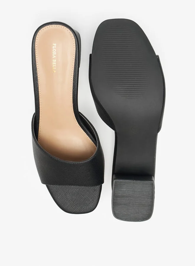 فلورا بيلا من شو إكسبرس Textured Slip-On Sandals with Block Heels