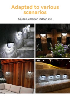 LEOKOR 4 PCS Solar Fence Lights Decorative Lights LED Garden Lights Waterproof Solar Lights Wireless Outdoor Lights Black  - Image 5