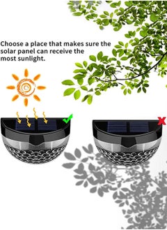 LEOKOR 4 PCS Solar Fence Lights Decorative Lights LED Garden Lights Waterproof Solar Lights Wireless Outdoor Lights Black  - Image 3