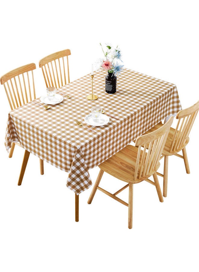 NIBEMINENT Spill-Proof Table Cover Cloth Brown 140x220cm