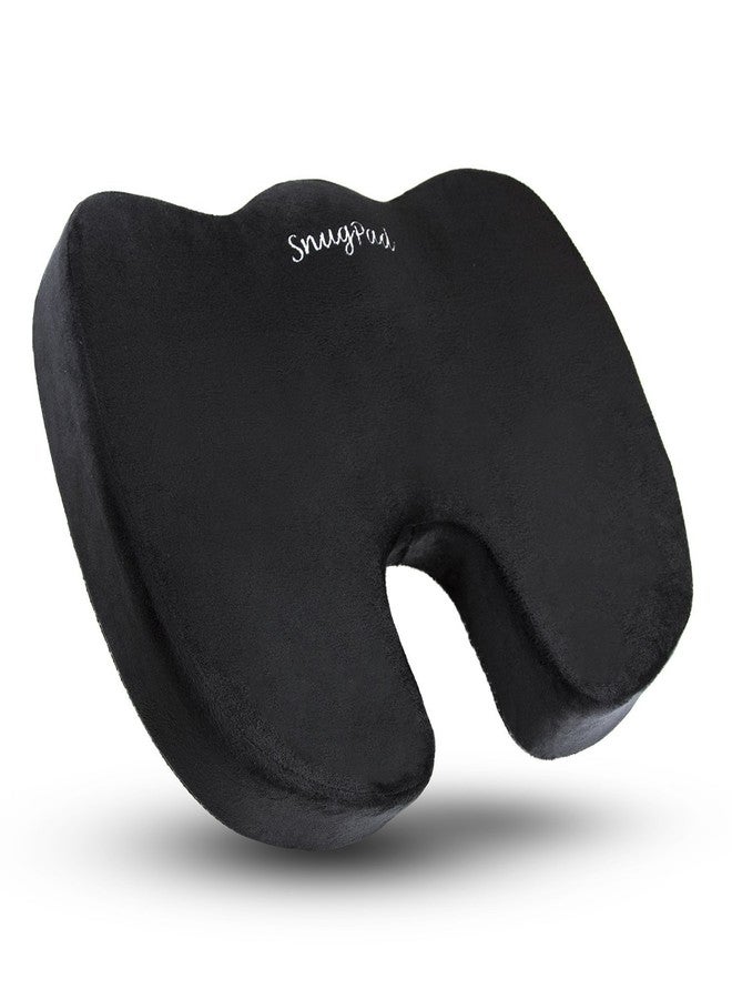 SnugPad Memory Foam Lumbar Pillow and Seat Cushion Combo, Ergonomic, Lower Back and Coccyx Support, Premium Washable Velvet Covers with Non-Slip Bottom, Ideal for Office Chairs and Car Seats (Black) - Image 3