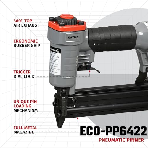 Kaymo ECO-PP6422 Pneumatic Air Pinner Metal Grey 64 Series 12-22MM - Image 2