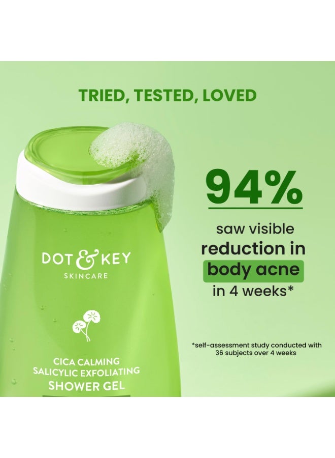 Dot & Key Cica & 1% Salicylic Daily Exfoliating Shower Gel | Niacinamide Infused | Body Wash for Oil & Acne Control | Reduces Body Acne & Smoothes Irritation | Clean, Acne Free Skin | 250ml - Image 5